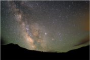 a view of the milky way shows dust and gases
